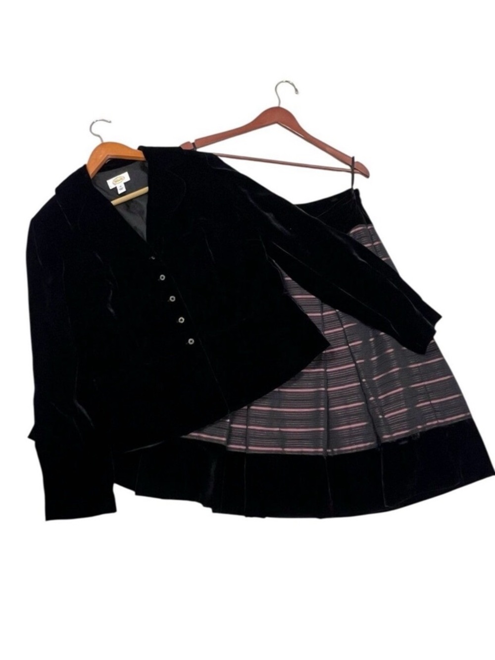 Talbots Velvet Blazer Jacket and Skirt Two Piece Black AcademiaWomen’s Size 14